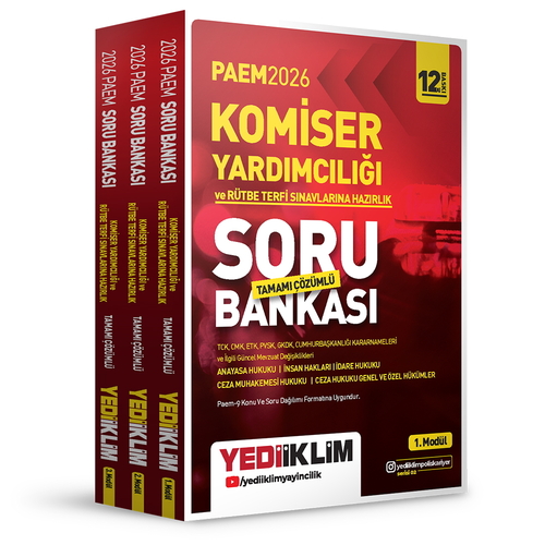 Polis Meslek İçi Komiser Yardımcılığı Misyon Koruma ve Rütbe Terfi Sınavlarına Hazırlık Soru Bankası Yediiklim Yayınları 2026