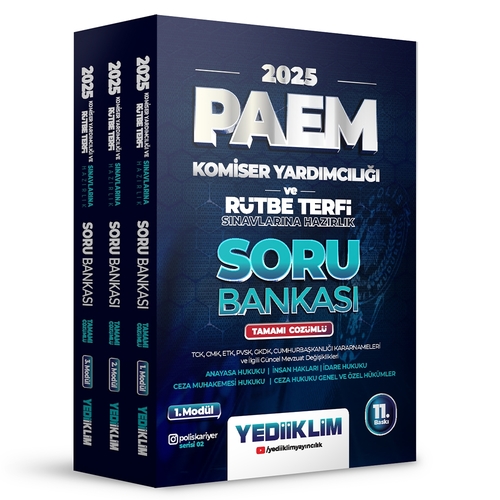 Polis Meslek İçi Komiser Yardımcılığı Misyon Koruma ve Rütbe Terfi Sınavlarına Hazırlık Soru Bankası Yediiklim Yayınları 2025