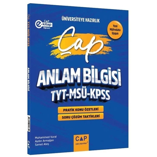 YKS TYT KPSS MSÜ Anlam Bilgisi Konu Özetli Soru Bankası Çap Yayınları