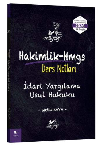 Hakimlik HMGS Ders Notları İdari Yargılama Hukuku İmtiyaz Yayınları 2026