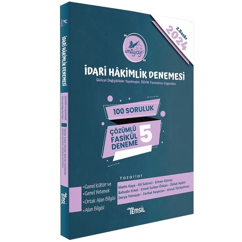 İmtiyaz İdari Hakimlik Denemesi Çözümlü 5 Deneme Temsil Kitap Yayınları 2024