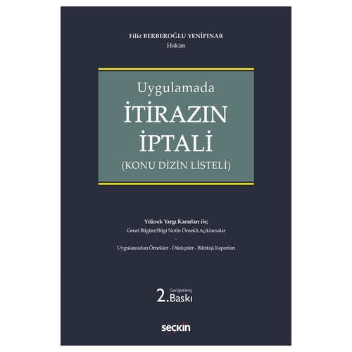 İtirazın İptali - Filiz Berberoğlu Yenipınar