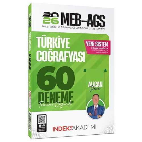 MEB AGS Türkiye Coğrafyası 60 Deneme Çözümlü İndeks Akademi Yayınları 2026
