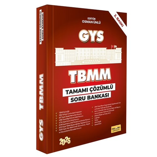 TBMM GYS Tamamı Çözümlü Soru Bankası Makro Kitap Yayınları 2025