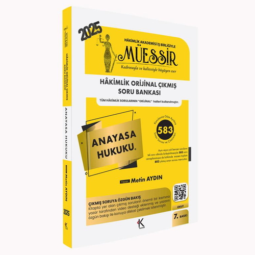 MÜESSİR Hakimlik Anayasa Hukuku Çıkmış Soru Bankası Temsil Kitap Yayınları 2025