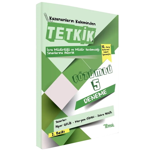 TETKİK İcra Müdürlüğü ve Müdür Yardımcılığı Sınavlarına Hazırlık 5 Deneme Temsil Kitap Yayınları 2026