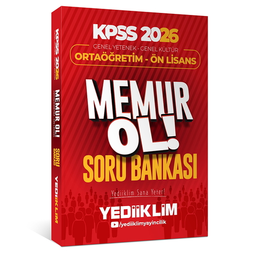 KPSS Ortaöğretim-Önlisans Memur Ol Genel Yetenek Genel Kültür Soru Bankası Yediiklim Yayınları 2026