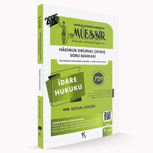 MÜESSİR Hakimlik İdare Hukuku Çıkmış Soru Bankası Temsil Kitap Yayınları 2025