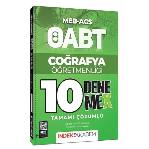 ÖABT MEB AGS Coğrafya Öğretmenliği 10 DenemeX İndeks Akademi Yayınları 2025