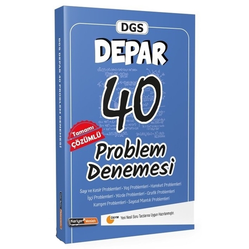 DGS Depar Problem 40 Deneme Çözümlü Kariyer Meslek Yayınları