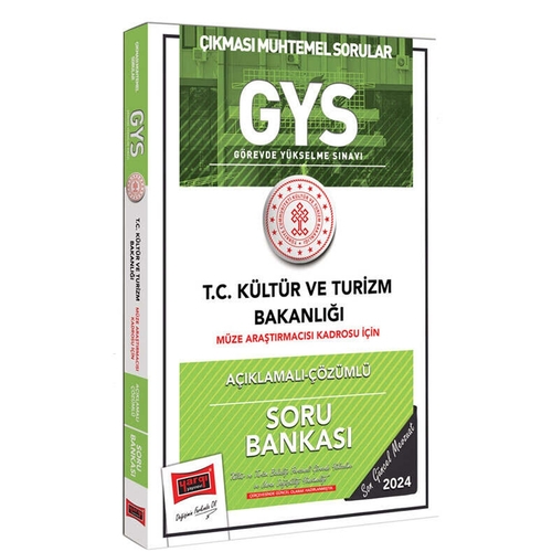 GYS Kültür ve Turizm Bakanlığı Müze Araştırmacısı Kadrosu İçin Açıklamalı Çözümlü Soru Bankası Yargı Yayınları 2024