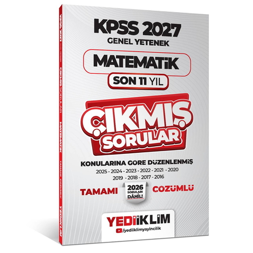 KPSS Genel Yetenek Lisans Matematik Konularına Göre Son 11 Yıl Çıkmış Sorular Yediiklim Yayınları 2027