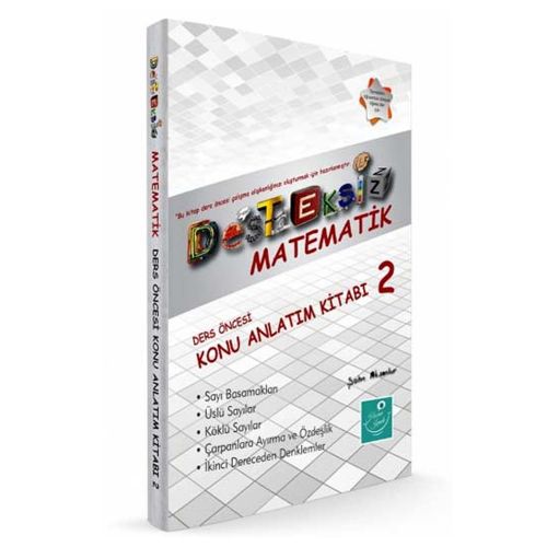 Desteksiz Matematik Ders Öncesi Konu Anlatım Kitabı 2 Kartezyen Yayınları