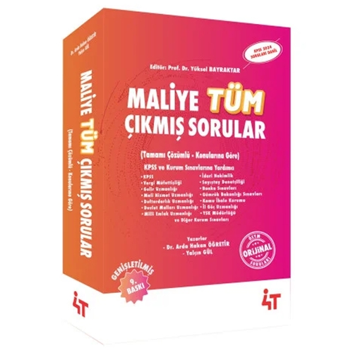 Maliye Çıkmış Sorular Tamamı Çözümlü 4T Yayınları 2024