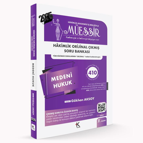 MÜESSİR Hakimlik Medeni Hukuk Çıkmış Soru Bankası Temsil Kitap Yayınları 2025