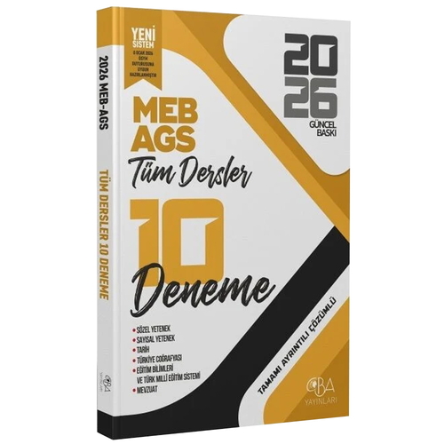 MEB AGS Tüm Dersler 10 Deneme Tamamı Ayrıntılı Çözümlü CBA Yayınları 2026