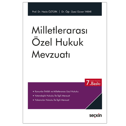 Milletlerarası Özel Hukuk Mevzuatı - Necla Öztürk, Güven Yarar