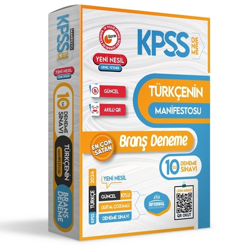 KPSS Lisans Türkçenin Manifestosu 10 Branş Deneme İnformal Yayınları 2024