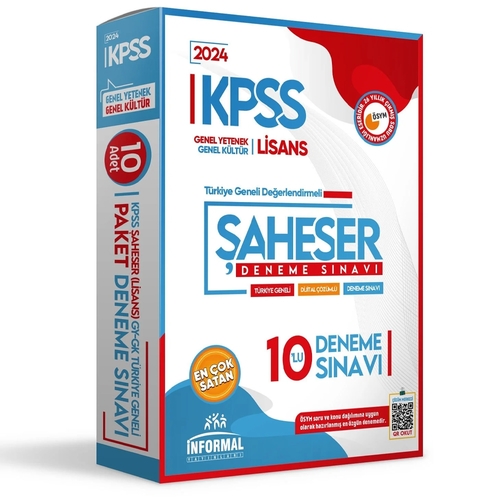 KPSS Lisans Şaheser 10 Deneme Sınavı İnformal Yayınları 2024
