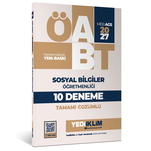 MEB AGS ÖABT Sosyal Bilgiler Öğretmenliği Tamamı Çözümlü 10 Deneme Yediiklim Yayınları 2027