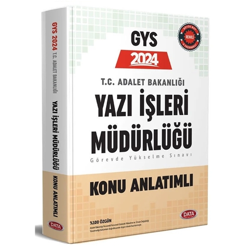 T.C. Adalet Bakanlığı Yazı İşleri Müdürlüğü Hazırlık Kitabı Data Yayınları 2024