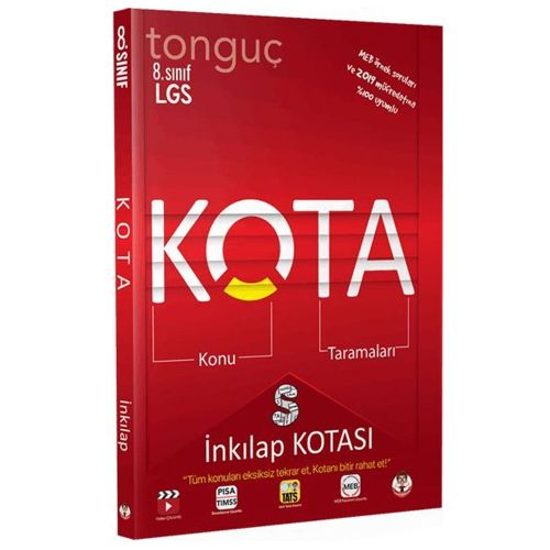 8. Sınıf LGS KOTA Konu Taramaları İnkılap Kotası Tonguç Akademi Yayınları
