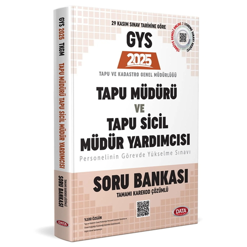 GYS Tapu Müdürü ve Tapu Sicil Müdür Yardımcısı Soru Bankası Data Yayınları 2025