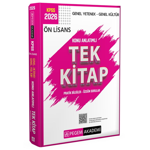 KPSS Genel Yetenek Genel Kültür Ön Lisans Konu Anlatımlı Tek Kitap Pegem Akademi Yayınları 2026