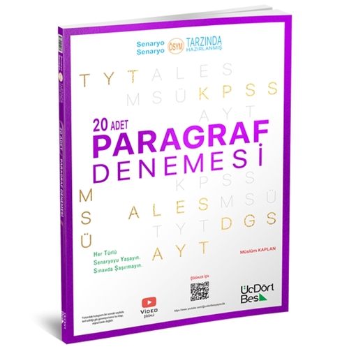TYT 20 adet Paragraf Denemesi ÜçDörtBeş Yayınları