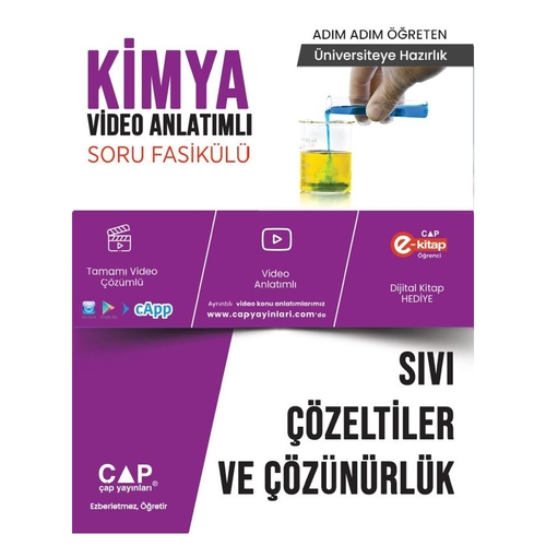 Üniversiteye Hazırlık Kimya Sıvı Çözeltiler ve Çözünürlük Soru Fasikülü Çap Yayınları