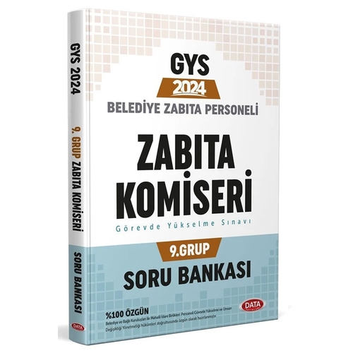 GYS Belediye Zabıta Personeli Zabıta Komiseri 9. Grup Soru Bankası Data Yayınları 2024
