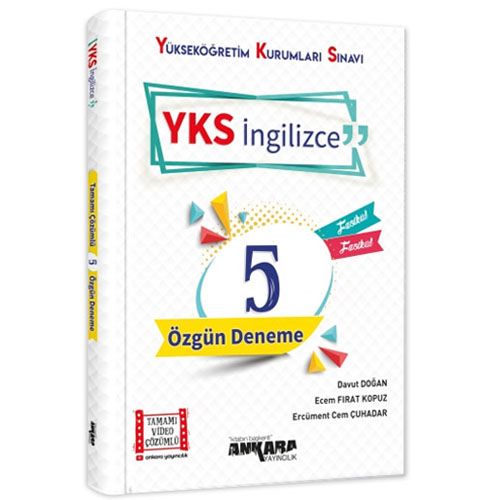 YKS İngilizce 5 Özgün Deneme Ankara Yayıncılık