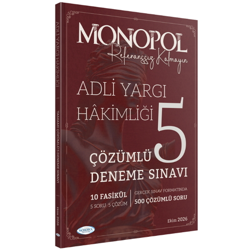 Adli Yargı Hakimliği Çözümlü 5 Deneme Monopol Yayınları 2026