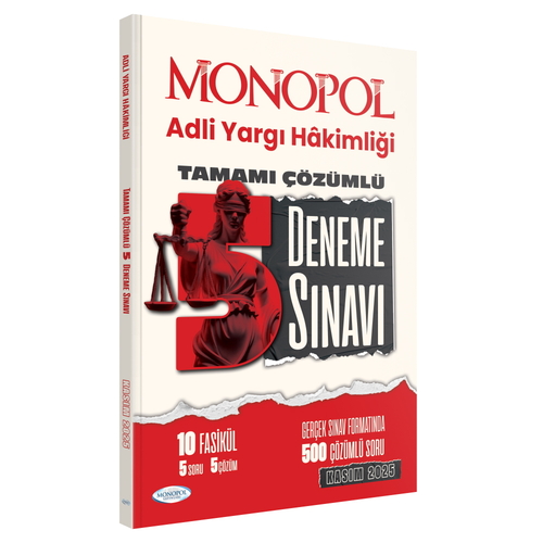 Adli Yargı Hakimliği Tamamı Çözümlü 5 Deneme Monopol Yayınları 2025