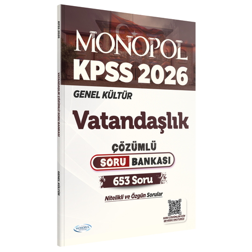 KPSS Vatandaşlık Soru Bankası Tamamı Çözümlü Monopol Yayınları 2026