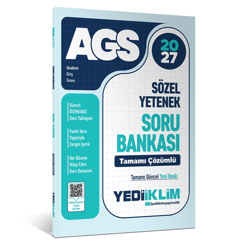 MEB AGS Sözel Yetenek Tamamı Çözümlü Soru Bankası Yediiklim Yayınları 2027