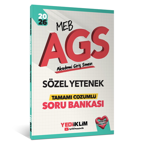 MEB AGS Sözel Yetenek Tamamı Çözümlü Soru Bankası Yediiklim Yayınları 2026