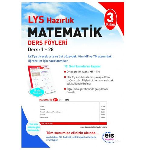 LYS Matematik 3. Kitap Ders Anlatım Föyleri EİS Yayınları