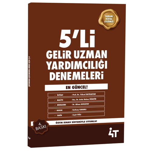 Gelir Uzman Yardımcılığı 5 Deneme 4T Yayınları 2026