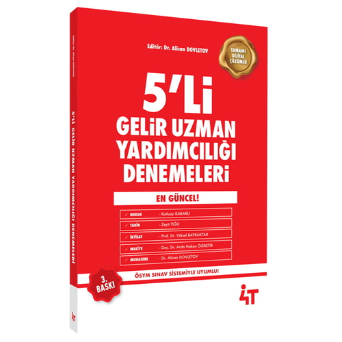 Gelir Uzman Yardımcılığı 5 Deneme 4T Yayınları 2025
