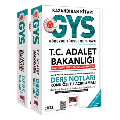 GYS Adalet Bakanlığı Yazı İşleri Müdürü Kadrosu İçin Ders Notları Yargı Yayınları 2025