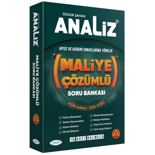 KPSS A Grubu Analiz Maliye Soru Bankası Monopol Yayınları 2024