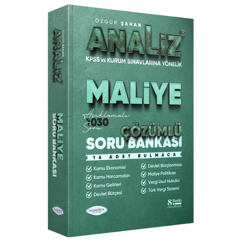 KPSS A Grubu Analiz Maliye Soru Bankası Monopol Yayınları 2026