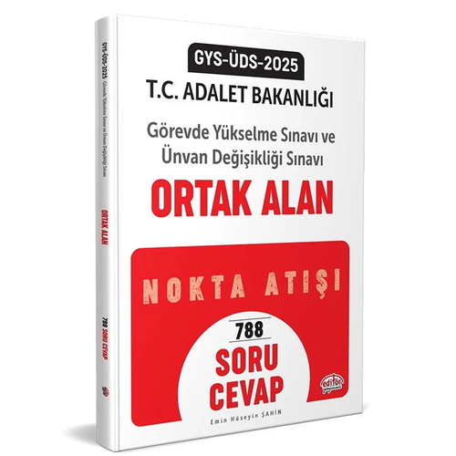 Adalet Bakanlığı GYS UDS Ortak Alan Nokta Atışı Soru-Cevap Editör Yayınları 2025