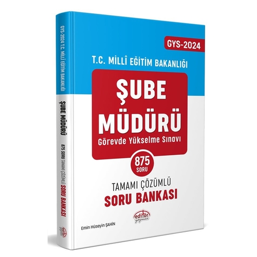 GYS Milli Eğitim Bakanlığı Şube Müdürlüğü Soru Bankası Editör Yayınları 2024