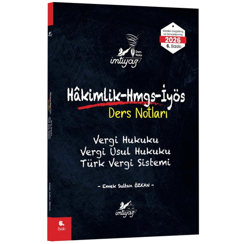 Hakimlik HMGS İYÖS Ders Notları Vergi Hukuku Vergi Usul Hukuku TVS İmtiyaz Yayınları 2026