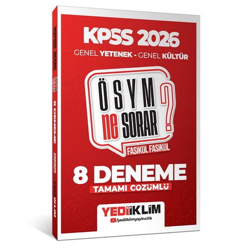 KPSS Genel Yetenek Genel Kültür 8 Fasikül Deneme Yediiklim Yayınları 2026