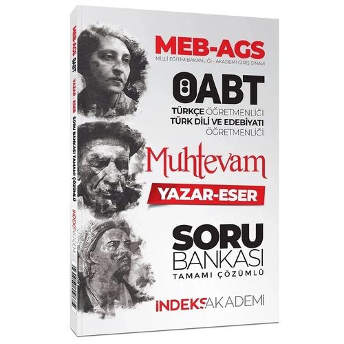 MEB AGS ÖABT Türkçe-Türk Dili Edebiyatı Muhtevam Yazar Eser Soru Bankası İndeks Akademi Yayınları 2025