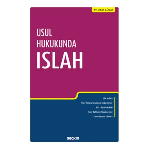Usul Hukukunda Islah - Erhan Günay