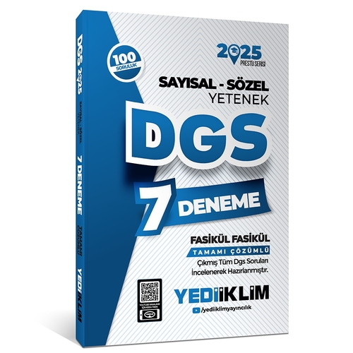 DGS Tamamı Çözümlü 7 Fasikül Deneme Yediiklim Yayınları 2025